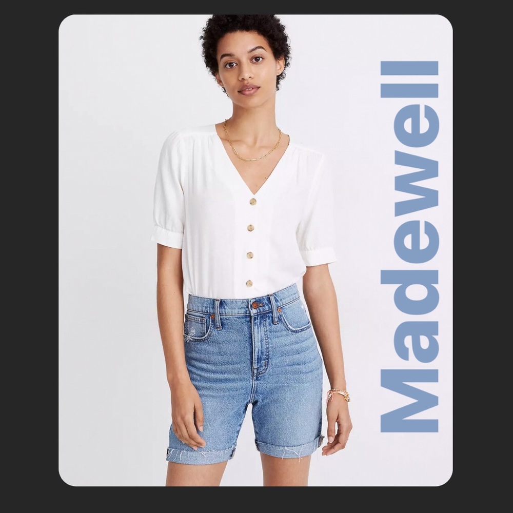 NWT Madewell High-Rise Mid-Length Denim Shorts